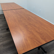 Load image into Gallery viewer, 10ft Rectangle Cafeteria Lunch Folding Table, Wood Grain Cherry Top, Adult Size (RF)