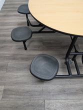 Load image into Gallery viewer, 60 inch x 48 inch Round Cafeteria Lunch Table w/ 8 Stool Seat, Maple Top, Black Seat, Elementary Size (RF) (Copy)
