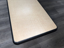 Load image into Gallery viewer, 12FT CAFETERIA LUNCH TABLE W/ FOLDABLE BENCH SEAT, YELLOW TOP, MAPLE BENCH, ADULT SIZE (RF)