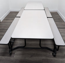Load image into Gallery viewer, 10ft Cafeteria Lunch Table w/ Bench Seat, Gray Top, Adult Size (RF)