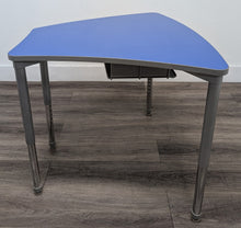 Load image into Gallery viewer, Artco Bell Kite Student Desk, Adjustable, Royal Blue and Sky Blue Top, w/ Metal Gray Book Box (RF)