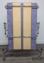 Load image into Gallery viewer, 8FT CAFETERIA LUNCH TABLE W/ FOLDABLE BENCH SEAT, PURPLE TOP, BEIGE BENCH, ELEMENTARY SIZE (RF)