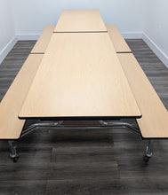 Load image into Gallery viewer, 12ft Cafeteria Lunch Table w/ Bench Seat, Light Oak Wood Grain, Adult Size (RF)