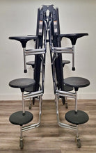 Load image into Gallery viewer, 10ft Cafeteria Lunch Table w/ 12 Stool Seat, Bole Top, Black Seat, Oval, Adult Size (RF)