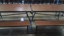 Load image into Gallery viewer, 12ft Cafeteria Lunch Table w/ Bench Seat, Walnut, Adult Size (RF)