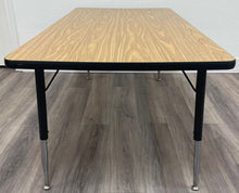 Load image into Gallery viewer, 24" x 60" Rectangle Activity Table, Adjustable Legs, Medium Oak, Wood Grain Top (RF)