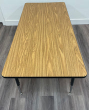 Load image into Gallery viewer, 24" x 60" Rectangle Activity Table, Adjustable Legs, Medium Oak, Wood Grain Top (RF)
