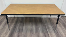 Load image into Gallery viewer, 30" x 72" Rectangle Activity Table, Adjustable Legs, Wood Grain Top (RF)