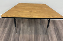 Load image into Gallery viewer, 45" x 21" Trapezoid Activity Table, Adjustable Legs, Wood Grain Top (RF)