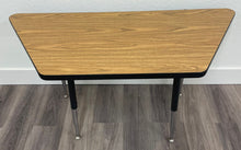 Load image into Gallery viewer, 45" x 21" Trapezoid Activity Table, Adjustable Legs, Wood Grain Top (RF)