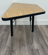 Load image into Gallery viewer, 45" x 21" Trapezoid Activity Table, Adjustable Legs, Wood Grain Top (RF)