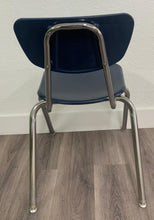 Load image into Gallery viewer, 18 inch Virco Student Chair, Navy Blue, Hard Plastic, Chrome Swivel Glide (RF)