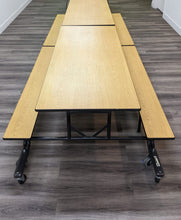Load image into Gallery viewer, 12ft Cafeteria Lunch Table w/ Bench Seat, Wood Grain, Palmer Hamilton Brand, Dual Sizes, Adult & Elementary Size (RF)