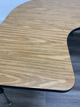 Load image into Gallery viewer, 60" x 66" Horse Shoe Activity Table, Adjustable Legs, Wood Grain Top (RF)