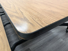 Load image into Gallery viewer, 12ft Cafeteria Lunch Table w/ Bench Seat, Light Oak Wood Grain, Adult Size (RF)
