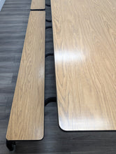 Load image into Gallery viewer, 12ft Cafeteria Lunch Table w/ Bench Seat, Light Oak Wood Grain, Adult Size (RF)
