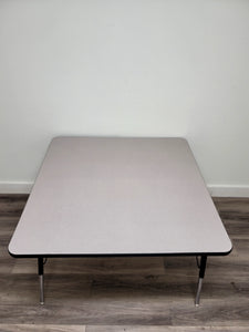 48" x 48" Square Activity Table, Adjustable Legs, Gray Top (RF)