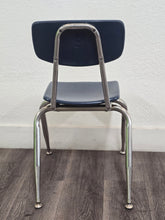 Load image into Gallery viewer, 16 inch Virco Student Chair, Navy Blue, Hard Plastic, Chrome Swivel Glide (RF)
