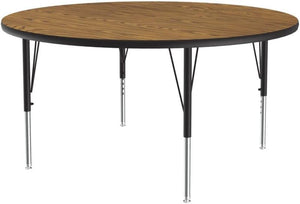 New 48" Round Activity Table, Adjustable Legs, Wood Grain Top (RF)