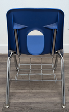 Load image into Gallery viewer, 18 inch Stack Student Chair w/ Book Rack, Royal Blue (RF)
