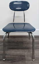 Load image into Gallery viewer, 18 inch Melsur Student Chair, Light Navy Blue, Hard Plastic, Chrome Swivel Glide (RF)
