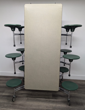 Load image into Gallery viewer, 12ft Cafeteria Lunch Table w/ Stool Seat, Light Green Top, Green Seat, Adult Size (RF)
