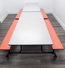 Load image into Gallery viewer, 12ft Cafeteria Lunch Table w/ Peach Bench Seat, Gray, Adult Size (RF)
