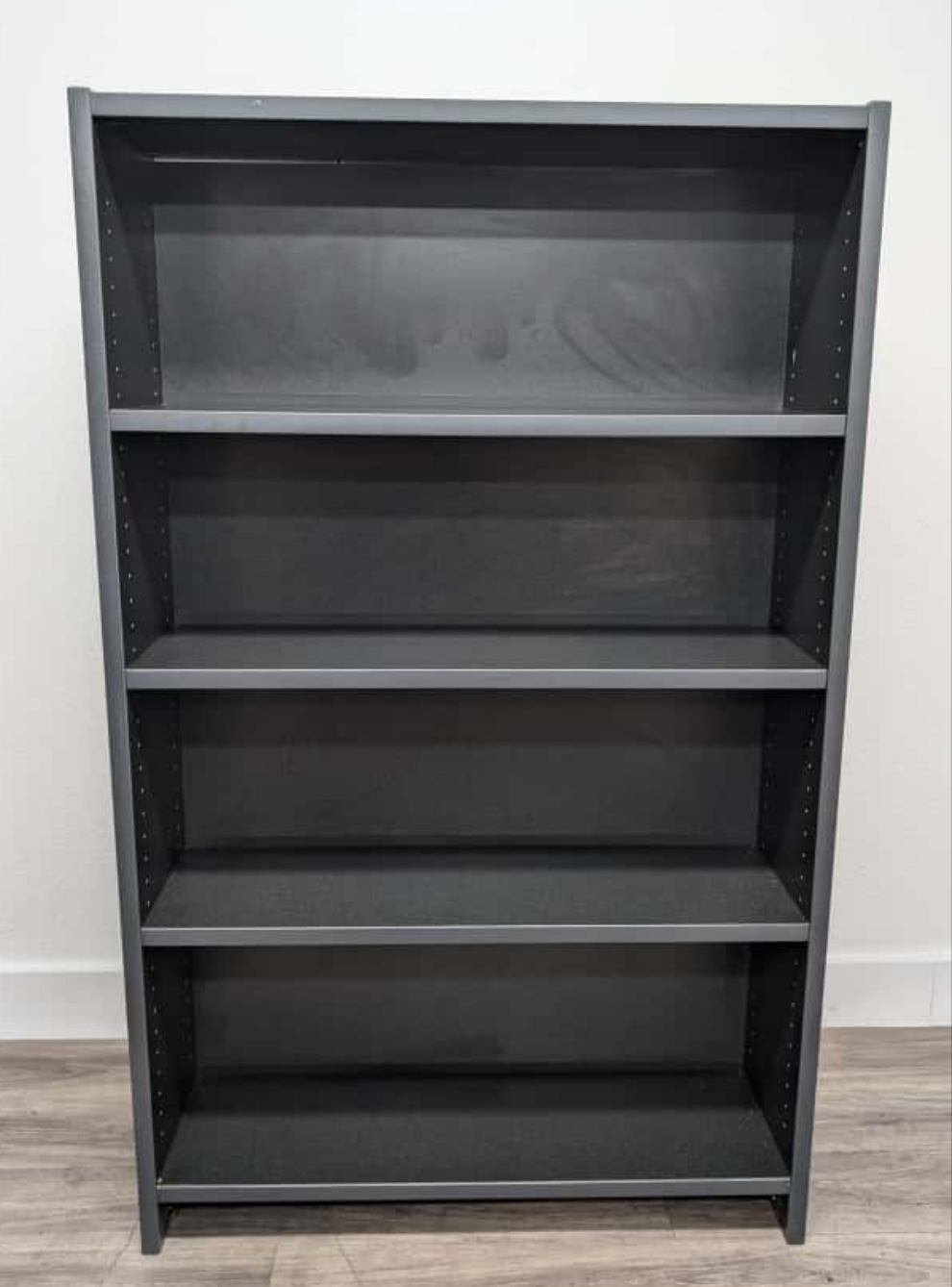Single Sided Bookcase, L37 in x W12 in x H60 in, Wood, 4 Levels (RF)