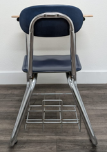 Load image into Gallery viewer, KI Ivy League Combo Desk, Navy Blue Hard Plastic Seat, Beige Hard Plastic Top, Basket, Sled Base (RF)
