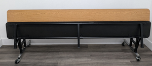 8ft Mobile Convertible Bench Table, Medium Oak, Adult Size (RF)