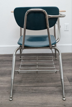 Load image into Gallery viewer, Virco Combo Desk, Teal Hard Plastic Seat, Sandstone Hard Plastic Top, Basket (RF)
