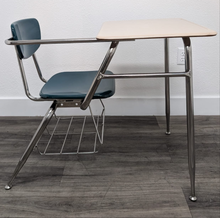 Load image into Gallery viewer, Virco Combo Desk, Teal Hard Plastic Seat, Hard Plastic Top, (RF)
