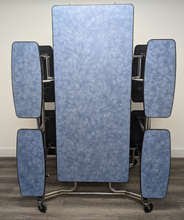 Load image into Gallery viewer, 12ft Cafeteria Lunch Table w/ Double Bench Seat, Blue Woolamai Top, Blue Woolamai Seat, Adult Size (RF)
