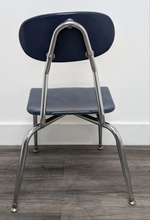 Load image into Gallery viewer, 16 inch Melsur Student Chair, Navy Blue, Hard Plastic, Chrome Swivel Glide (RF)
