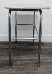 Academia Student Desk w/ Hard Plastic  Gray Top, U Brace, No Book Box, Non Adjustable (RF)