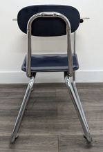 Load image into Gallery viewer, KI Ivy League Combo Desk, Navy Blue Hard Plastic Seat, Gray Spectrum Hard Plastic Top, No Basket, Sled Base (RF)
