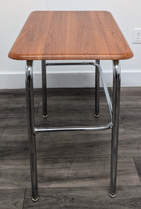 Academia Student Desk w/ Hard Plastic Wild Cherry Top, U Brace, No Book Box, Non Adjustable (RF)