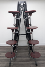 Load image into Gallery viewer, 12ft Cafeteria Lunch Table w/ 16 Stool Seat, Dark Sage Top, Burgundy Seat, Elementary Size (RF)
