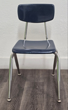 Load image into Gallery viewer, 16 inch Virco Student Chair, Navy Blue, Hard Plastic, Chrome Swivel Glide (RF)
