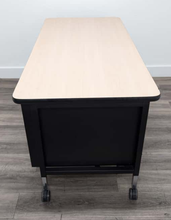 Load image into Gallery viewer, Teacher Desk - 30&quot;D x 60&quot;W, w/ Double Tier Cabinets, On Casters, Maple Top (RF)
