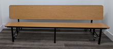 Load image into Gallery viewer, 8ft Mobile Convertible Bench Table, Medium Oak, Adult Size (RF)
