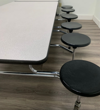 Load image into Gallery viewer, 10ft Cafeteria Lunch Table w/ 12 Stool Seat, Gray Top, Black Seat, Adult Size (RF)
