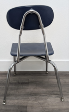 Load image into Gallery viewer, 18 inch Melsur Student Chair, Navy Blue, Hard Plastic, Chrome Swivel Glide (RF)
