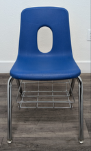 Load image into Gallery viewer, 18 inch Stack Student Chair w/ Book Rack, Royal Blue (RF)
