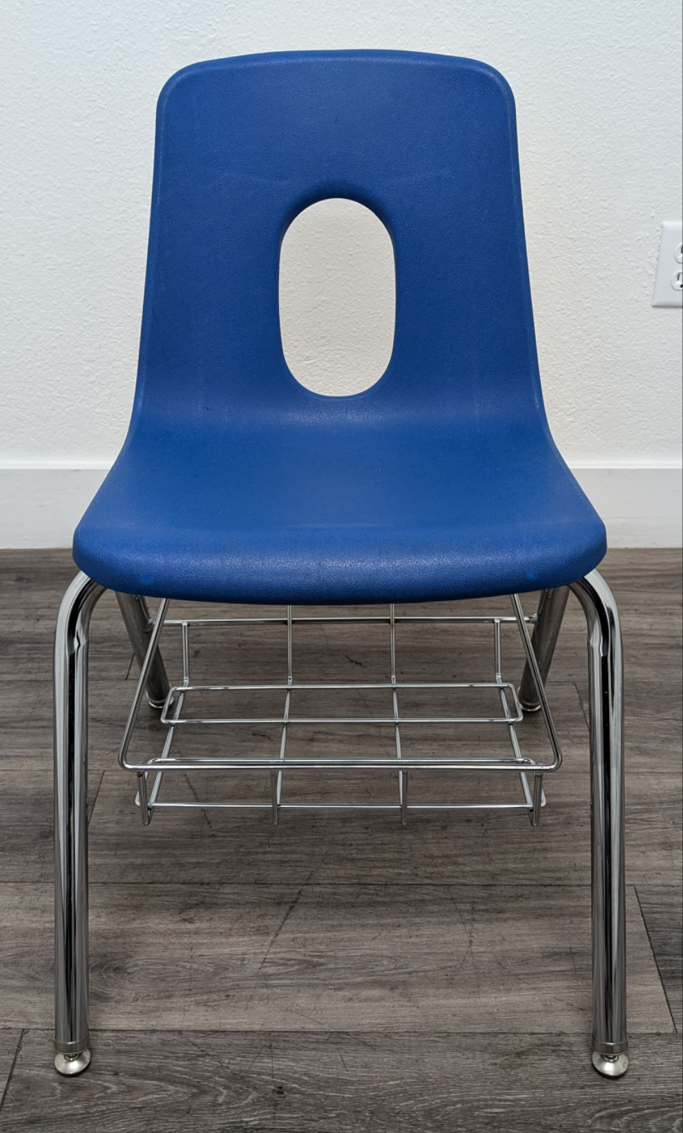 18 inch Stack Student Chair w/ Book Rack, Royal Blue (RF)