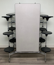 Load image into Gallery viewer, 10ft Cafeteria Lunch Table w/ 12 Stool Seat, Gray Top, Black Seat, Adult Size (RF)
