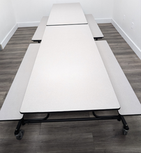 Load image into Gallery viewer, 12ft Cafeteria Lunch Table w/ Bench Seat, Gray, Adult Size (RF)
