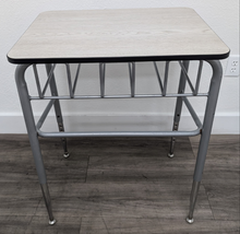 Load image into Gallery viewer, Virco Adjustable Student Open Front Desk w/ Gray Wood Grain Color Top, U Brace (RF)
