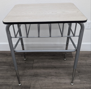 Virco Adjustable Student Open Front Desk w/ Gray Wood Grain Color Top, U Brace (RF)