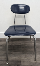 Load image into Gallery viewer, 18 inch Melsur Student Chair, Navy Blue, Hard Plastic, Chrome Swivel Glide (RF)
